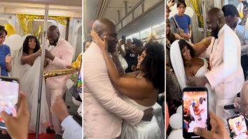 Urmează stația iubirii pe vecie, cu altarul la peron. De Ziua Americii, un cuplu și-a făcut nunta la metrou