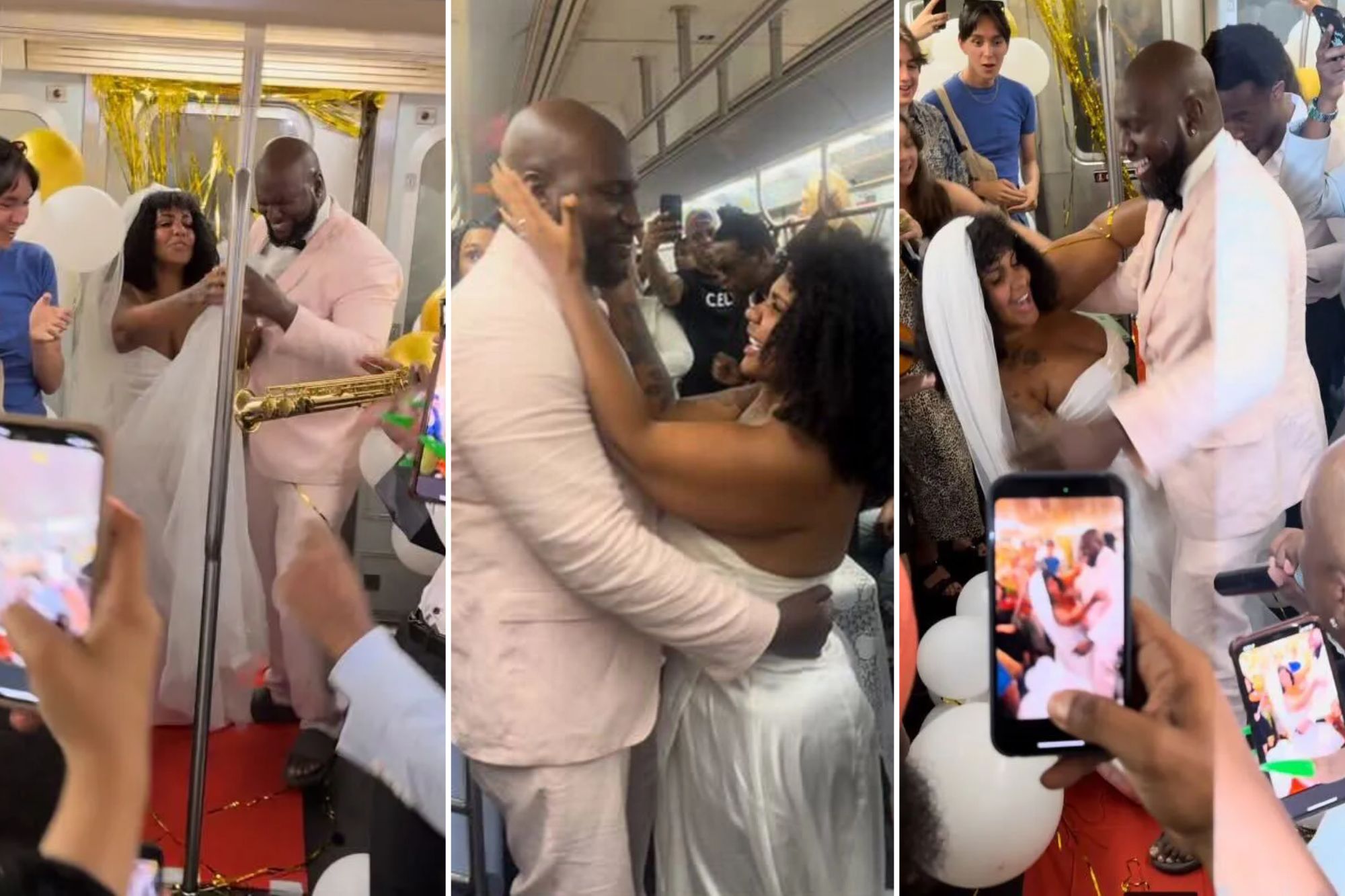 Urmează stația iubirii pe vecie, cu altarul la peron. De Ziua Americii, un cuplu și-a făcut nunta la metrou