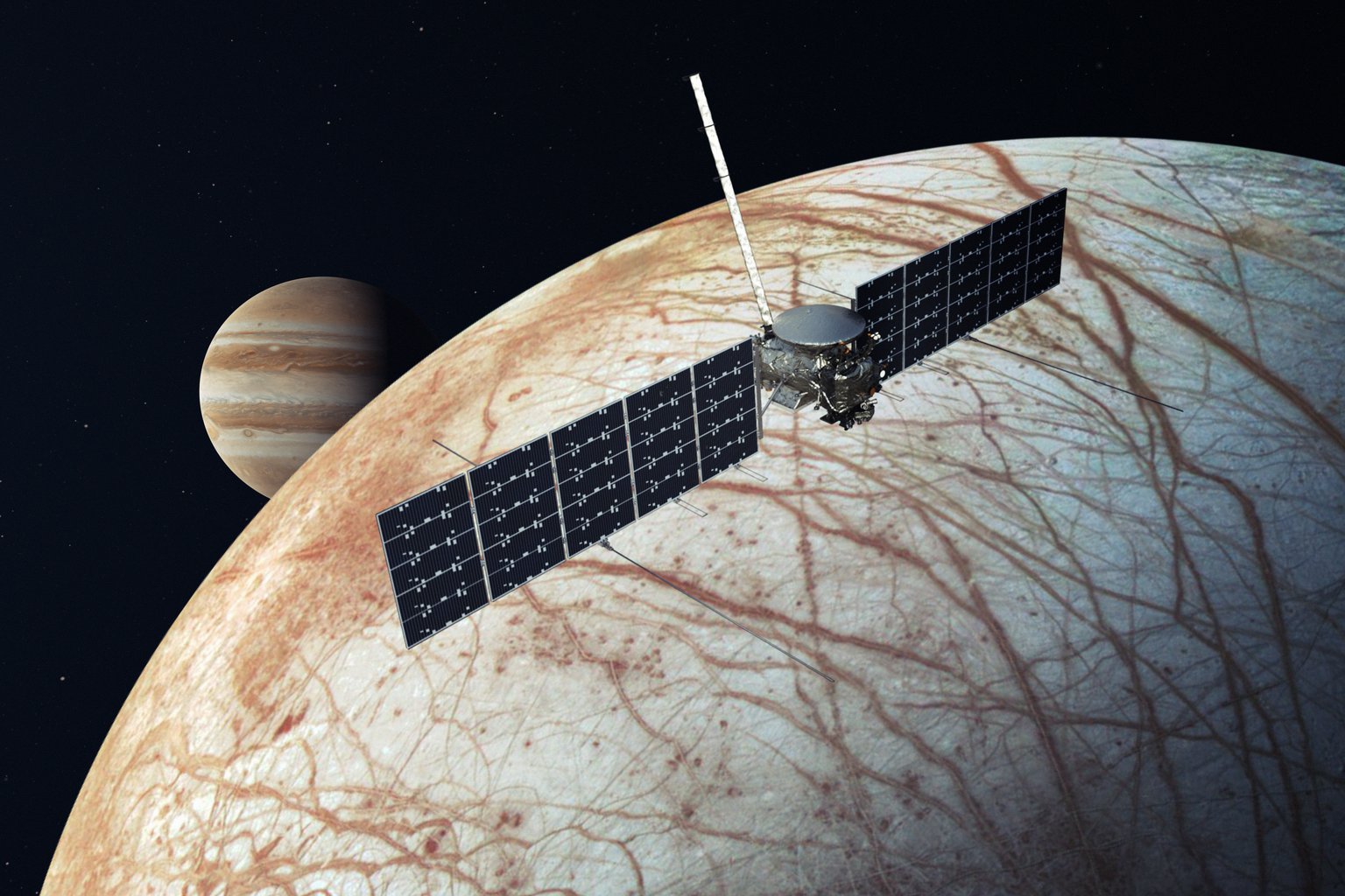 Nava spațială Europa Clipper va decola în căutarea semnelor de viață extraterestră pe luna Europa, care orbitează Jupiter