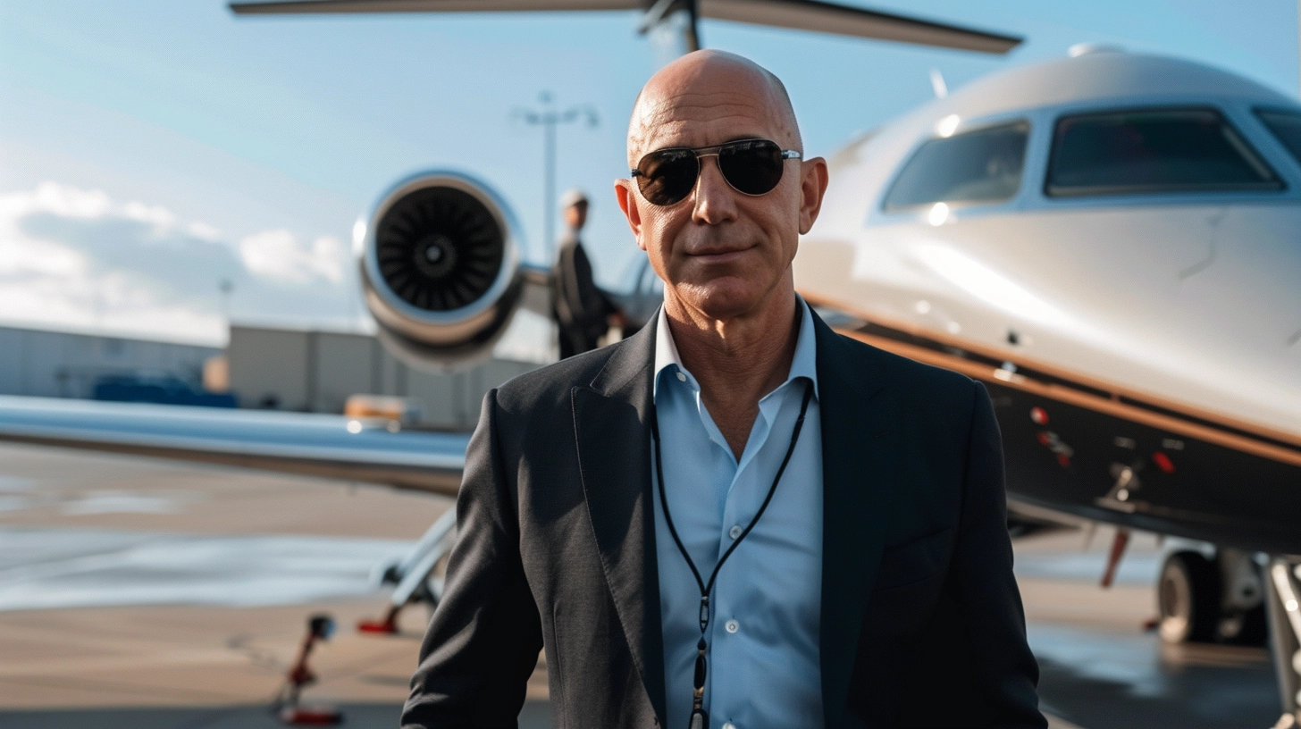 Cum poluează mediul bogații lumii? Avionul lui Jeff Bezos petrece anual în aer 25 de zile și eliberează 2908 tone de CO2