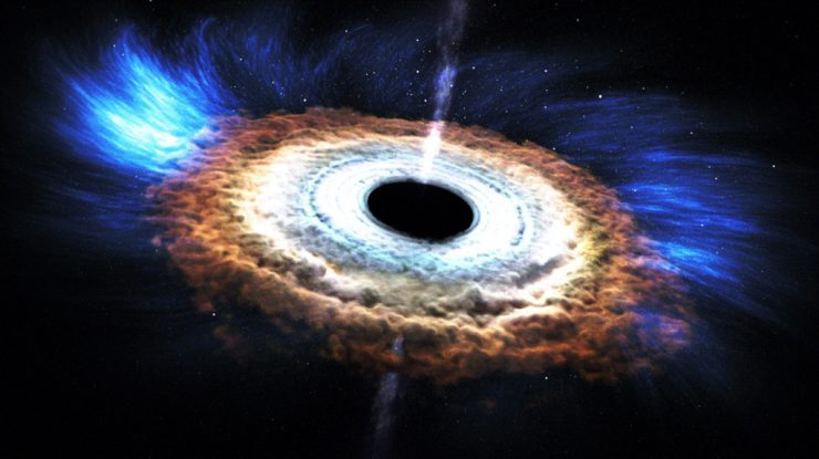 Descoperire astronomică surprinsă pentru prima dată. O gaură neagră care „sfâșie” o stea, apoi își folosește energia pentru a distruge o alta