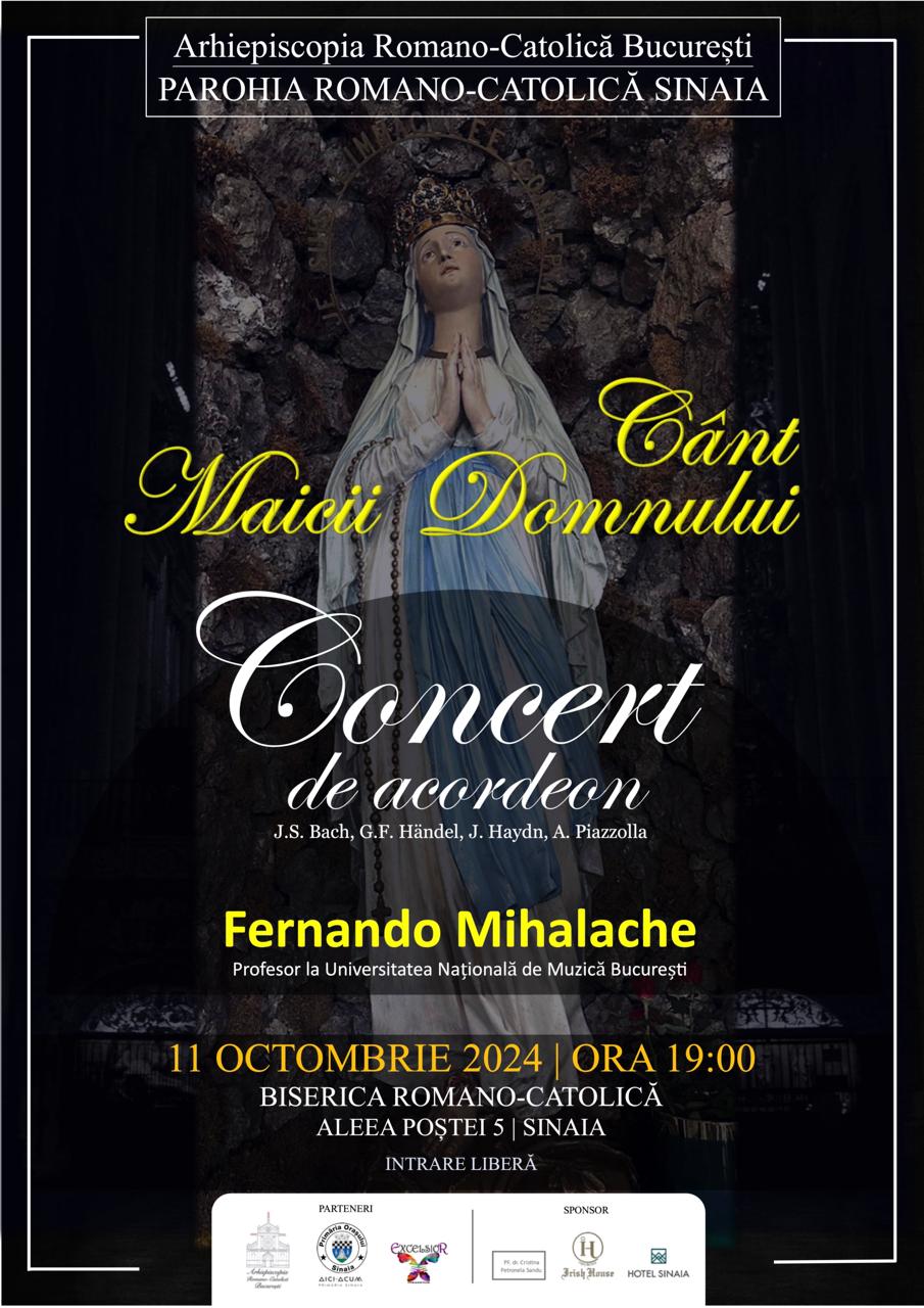 Parohia Romano-Catolică din Sinaia organizează concertul „Cânt Maicii Domnului. Când va avea loc evenimentul