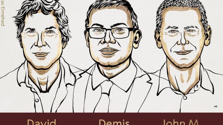 Premiul Nobel pentru Chimie 2024 a fost acordat cercetătorilor David Baker, Demis Hassabis și John Jumper