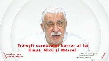 Adrian Sârbu: Trăiești carnavalul horror al lui Klaus, Nicu și Marcel. Duminică te duci la vot și pui ștampila pe alb, adică pe NICIUNUL