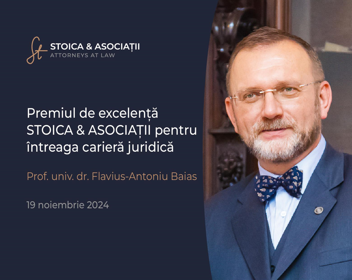 Dedicarea se celebrează: Premiul de excelență pentru întreaga carieră juridică