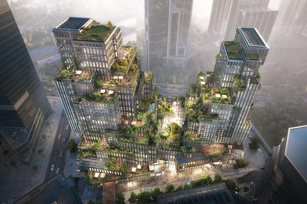 FOTO. Anul 2025 vine cu proiecte arhitecturale impresionante. Urban Glen oferă un design în cascadă, inspirat de dealurile locale