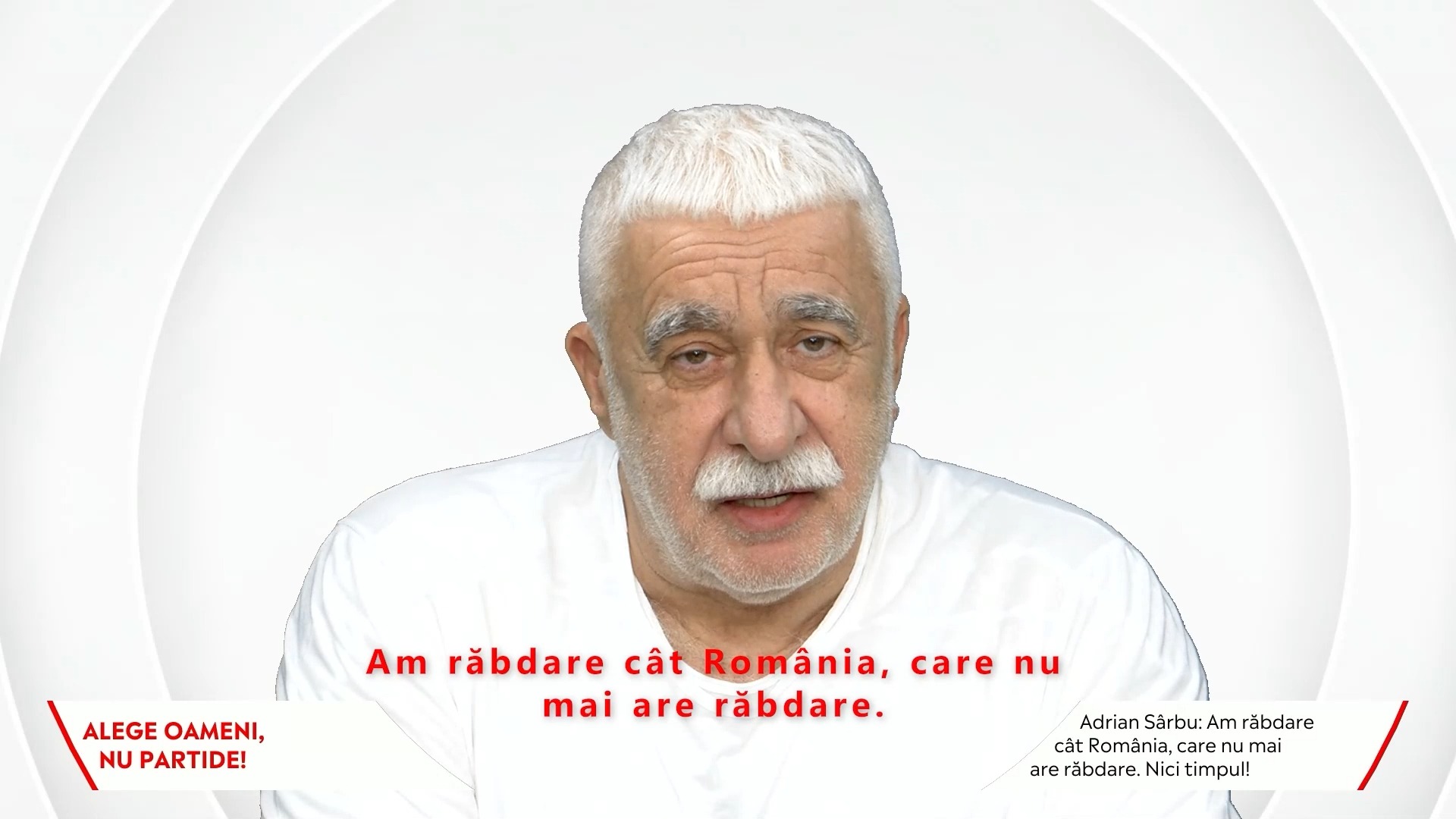 Adrian Sârbu: România nu mai are răbdare. Știu că într-o zi va apărea Cel Ales, care să merite și să mă reprezinte. Poate vei fi TU acela