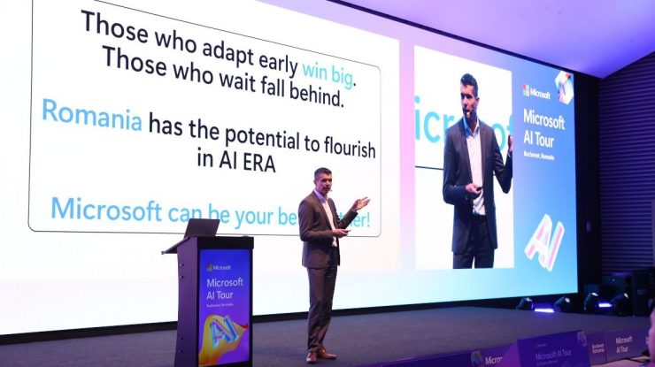 Microsoft AI Tour ajunge la București. Compania investește miliarde de dolari în dezvoltarea Inteligenței Artificiale