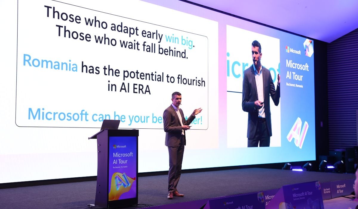 Microsoft AI Tour ajunge la București. Compania investește miliarde de dolari în dezvoltarea Inteligenței Artificiale