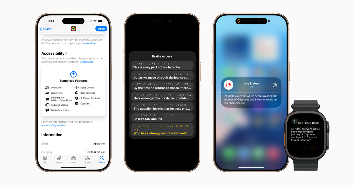 Apple lansează noi funcții pentru persoanele cu deficiențe de vedere sau auz: Subtitrări live,  Personal Voice