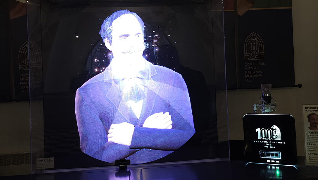Premieră la Palatul Culturii din Iași. Vizitatorii pot interacționa cu o hologramă în mărime naturală a arhitectului Ion D. Berindey
