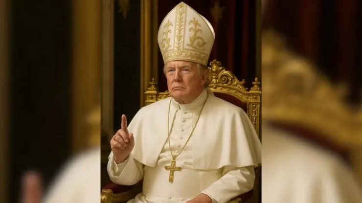 Trump este acuzat că „își bate joc” de catolici după ce a postat o imagine cu el ca Papă