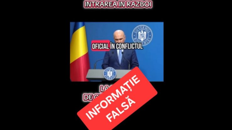 Guvernul și MAI avertizează că au fost distribuite mai multe clipuri false în online care anunţă intrarea României în război