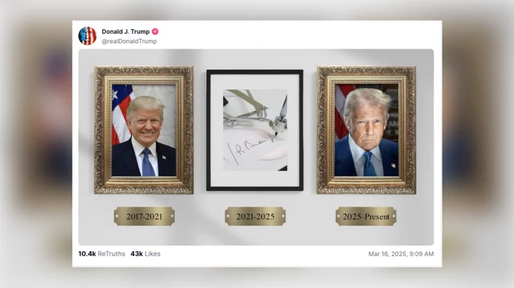 Trump a inaugurat „Aleea Celebrităților Prezidențiale”, cu portretele Președinților. Pentru Biden a ales o fotografie cu un autopen