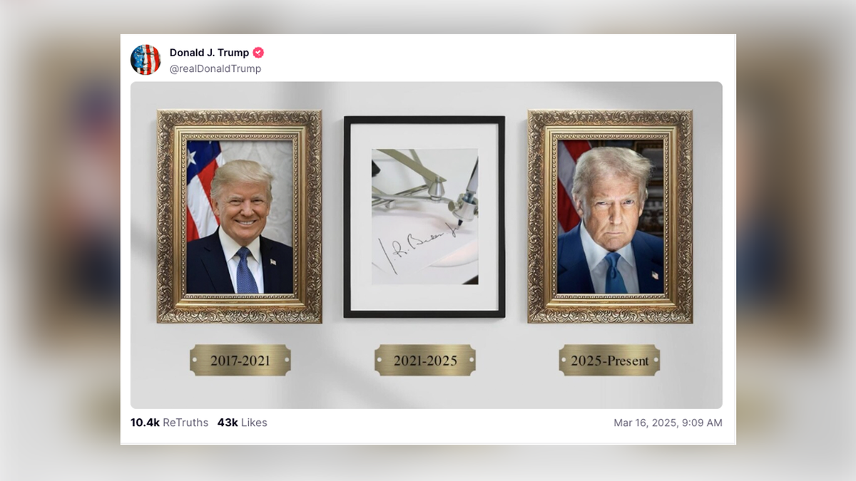 Trump a inaugurat „Aleea Celebrităților Prezidențiale”, cu portretele Președinților. Pentru Biden a ales o fotografie cu un autopen