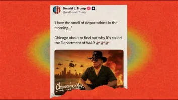Trump a distribuit o memă în care apare ca personaj din filmul „Apocalypse Now”. Președintele amenință cu „război” orașul Chicago