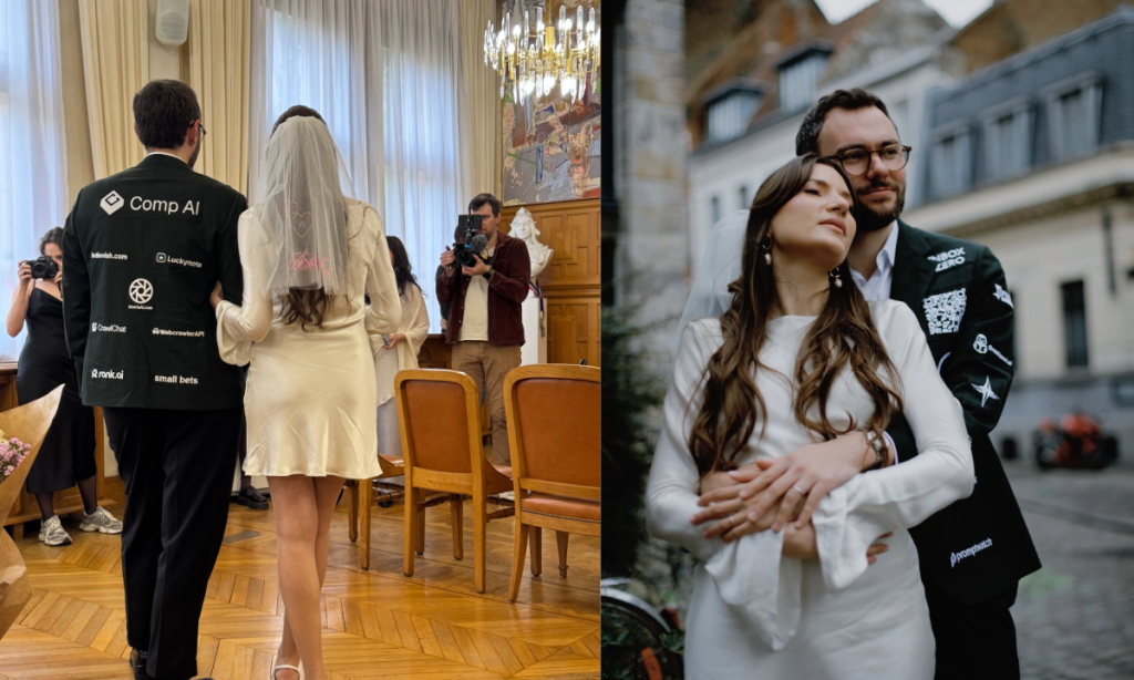 Un mire din Franța și-a pus sponsorii pe costumul de nuntă. Bărbatul și-a transformat marele eveniment în business