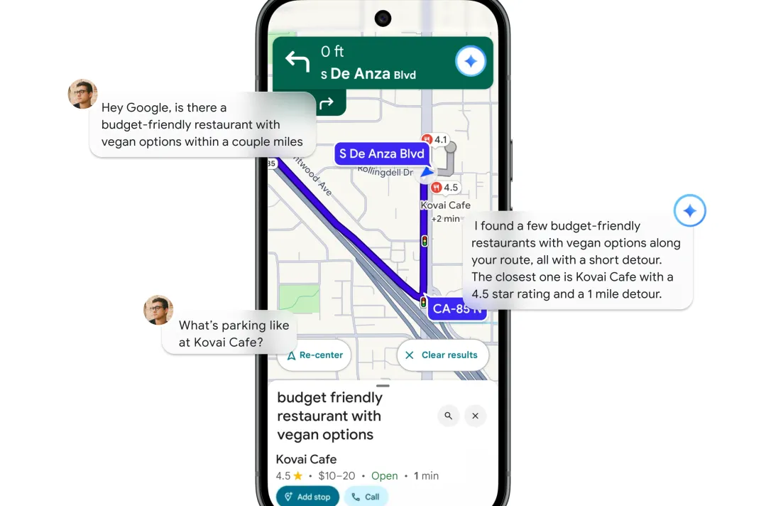 Google Maps a integrat în mod oficial A.I.-ul Gemini pentru a oferi funcții conversationale și îmbunătățiri ale navigației