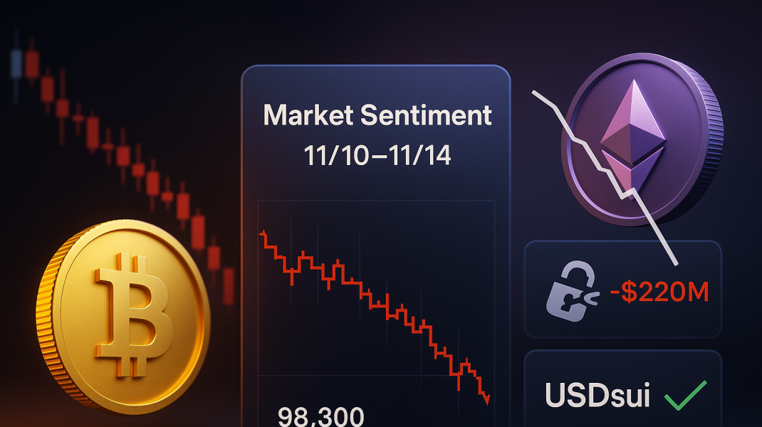 BingX Weekly Market Sentiment: Cripto se corectează; BTC revine la ~98.300 $, ETH -4%, DeFi -220 mil. $