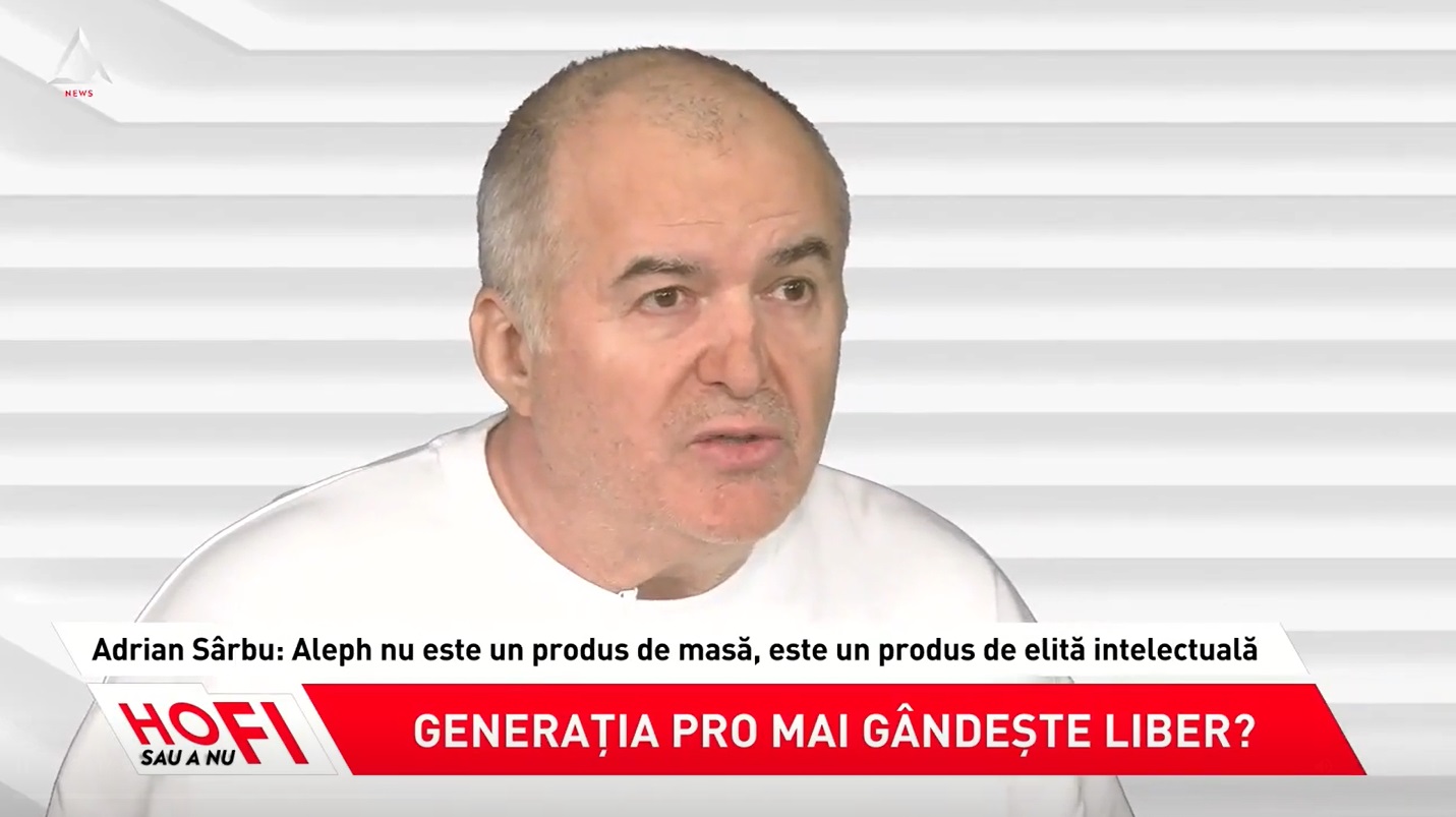 Florin Călinescu, despre Aleph News: „Cu Adrian Sârbu, orice realitate este la început utopie”. Ce spune Adrian Sârbu despre viitorul proiectului: „Azi ești spectator, mâine contributor. Asta înseamnă Aleph: SOCIAL TELEVISION”