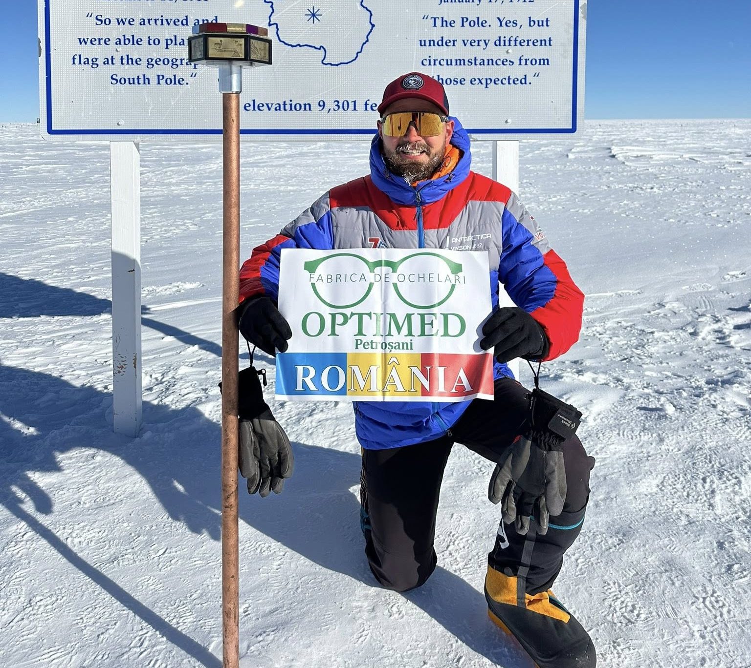 Alpinistul Adrian Ahrițculesei a ajuns la Polul Sud, o performanță unică pentru un român: „Munții Parâng mă ajută să mă antrenez”