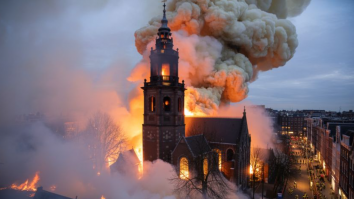 Biserica istorică din Amsterdam „nu mai poate fi salvată” după ce artificiile de Revelion au provocat un incendiu devastator