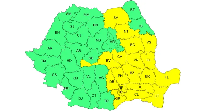 Cod galben de ploi ANM