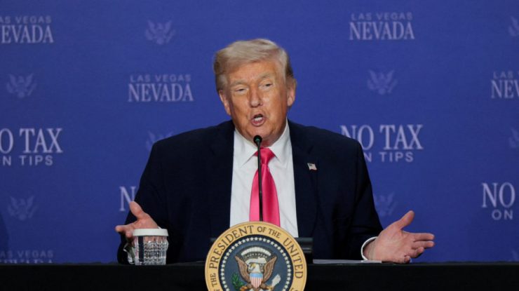 U.S. President Trump attends a roundtable focused on tax cuts in Las Vegas, NV