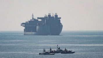 U.S. Navy ships transit Strait of Hormuz