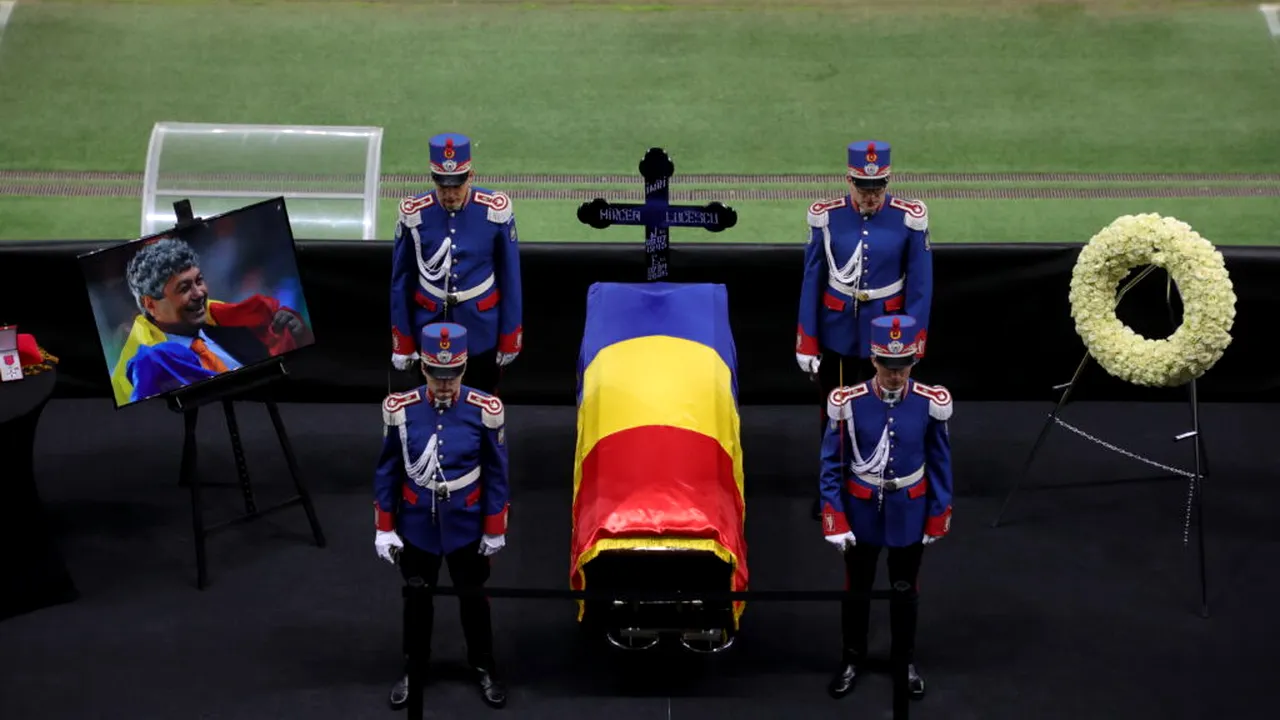 Mircea Lucescu este înmormântat astăzi cu onoruri militare. Ceremonia va avea loc la Cimitirul Bellu din București