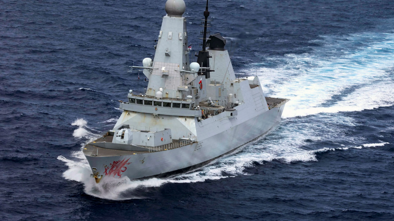 Dramatic scenes show uk warship