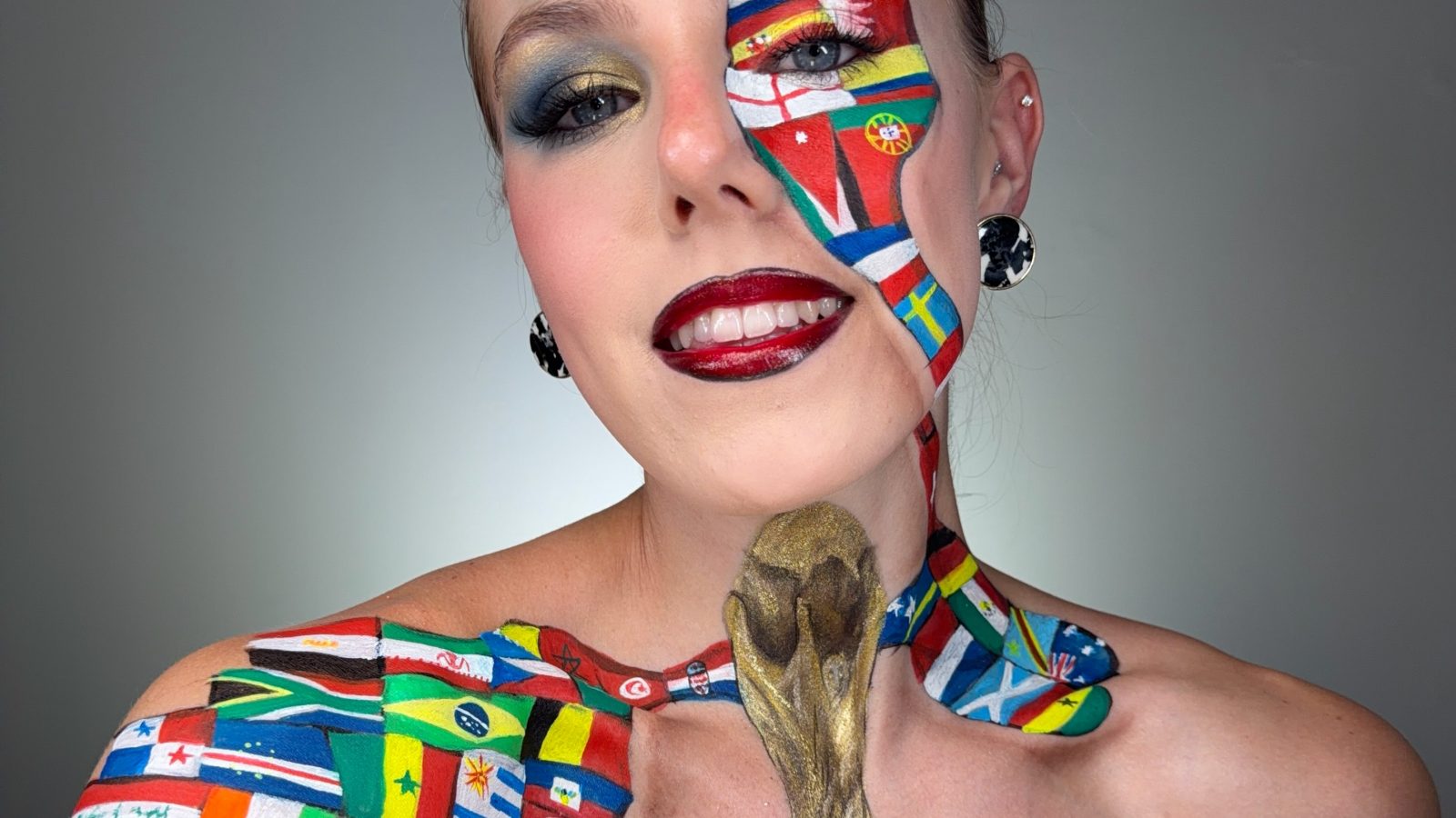 Trendul „World Cup Makeup” cucerește TikTok. Mii de fete creează machiaje inspirate de drapelul țării pe care o susțin