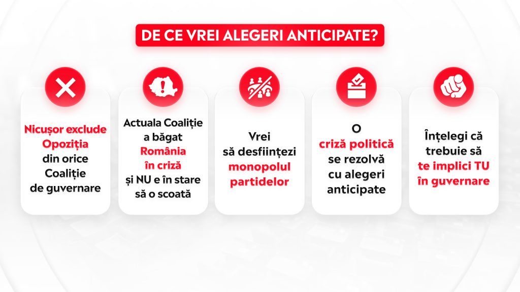 De ce vrei alegeri anticipate