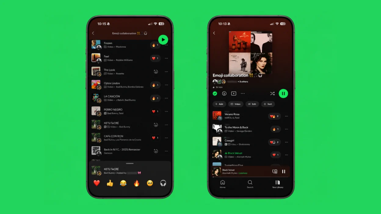 Spotify testează „Track Reactions”, o funcție care îți permite să reacționezi cu emoji-uri la melodiile din playlisturile colaborative