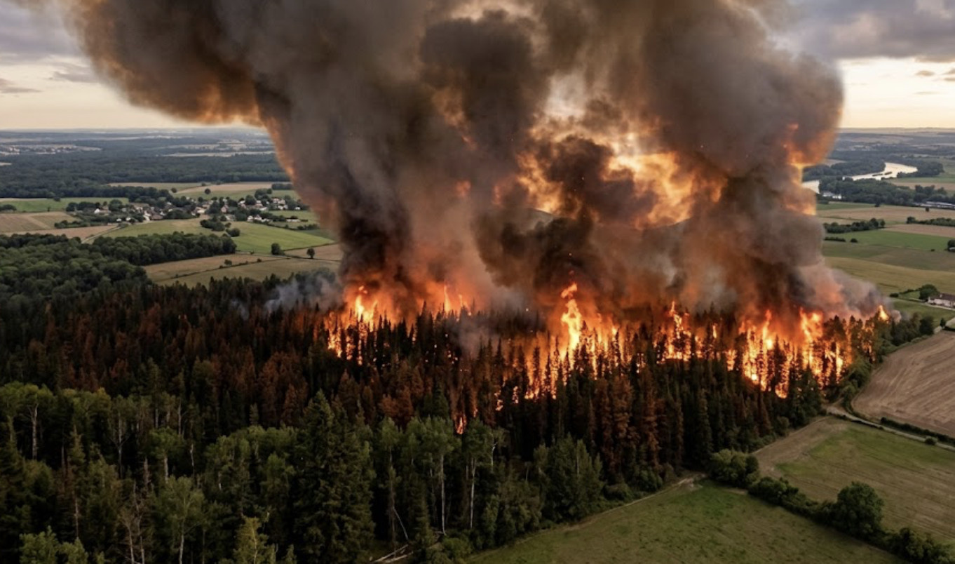 Pădurea Fontainebleau, aflată la o oră de Paris, este în flăcări. Sute de hectare au ars, iar fumul se îndreaptă spre Disneyland