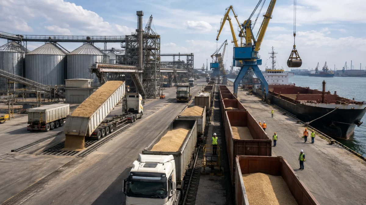 Grain terminal harbor operations