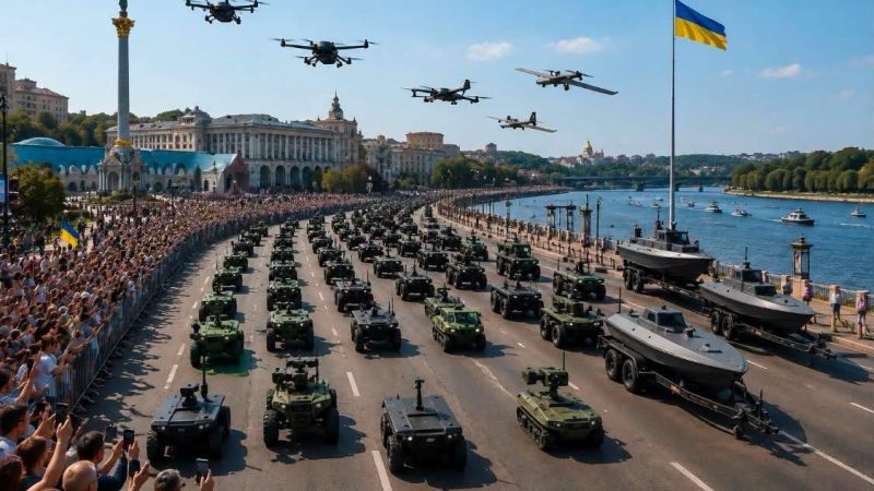 Ucraina a organizat de Ziua Independenţei prima paradă din lume exclusiv cu drone