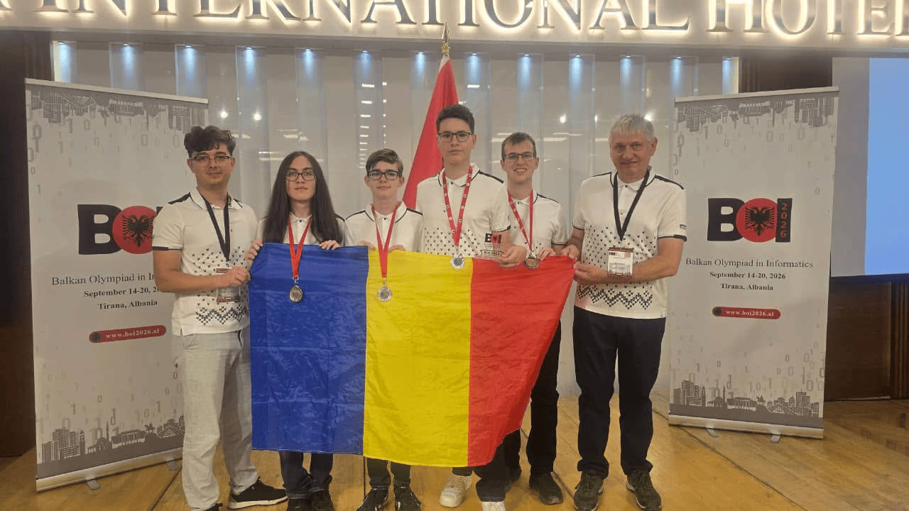Elevii români au obținut patru medalii la Olimpiada Balcanică de Informatică 2026: una de aur, două de argint și una de bronz