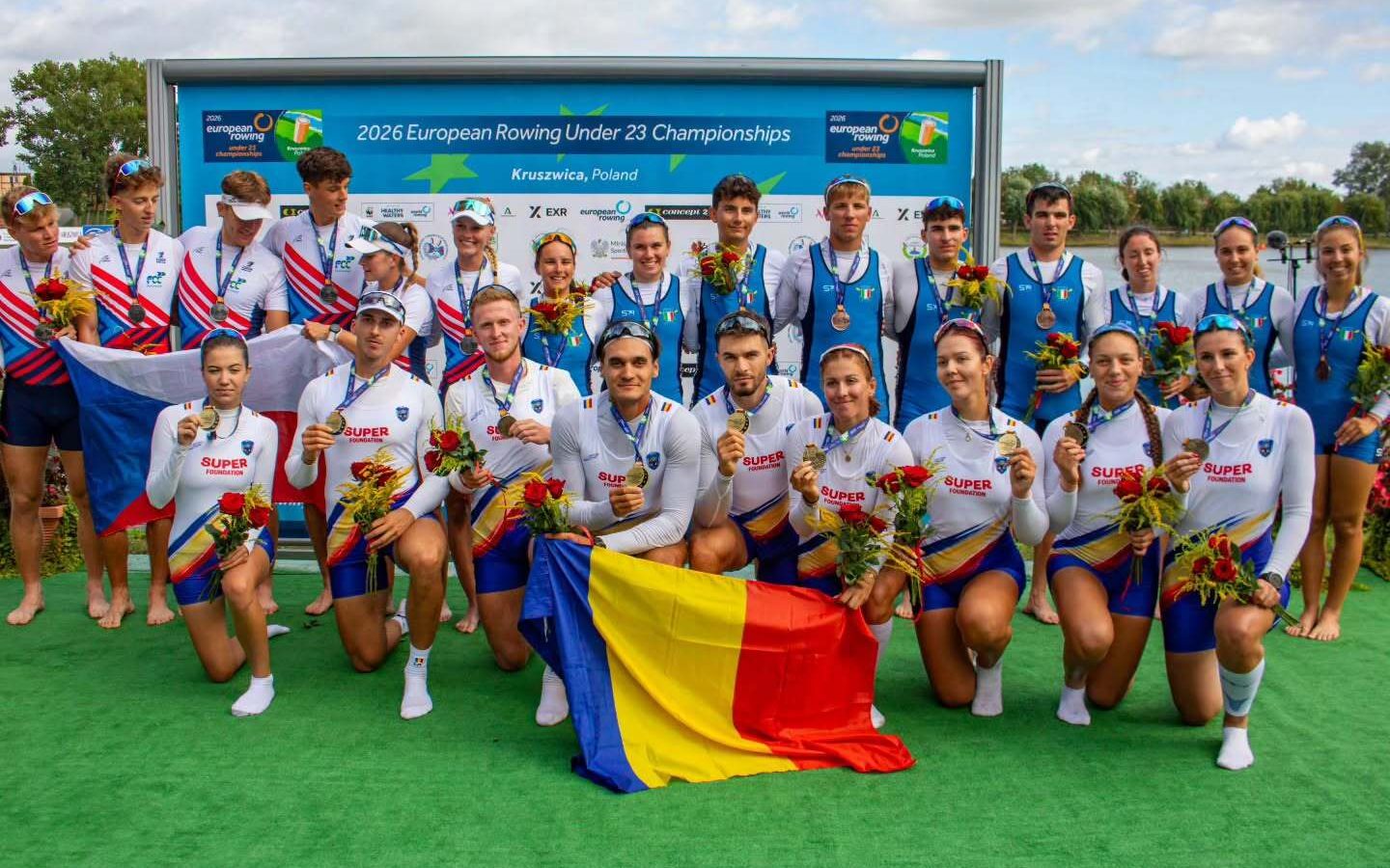 România termină pe primul loc în clasamentul medaliilor de la Campionatele Europene U23 de canotaj de la Kruszwica