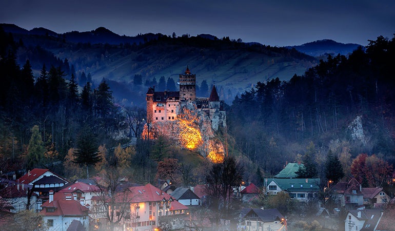 Bran Castle during Halloween night