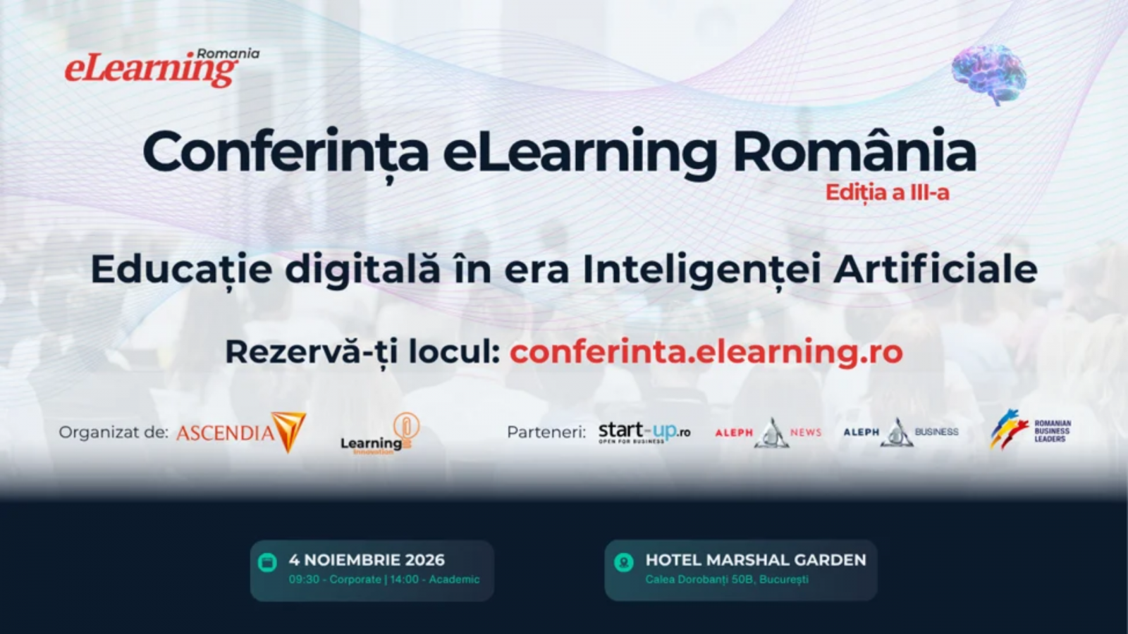 Ascendia organizează a treia ediție a Conferinței eLearning România: Educație digitală în era Inteligenței Artificiale
