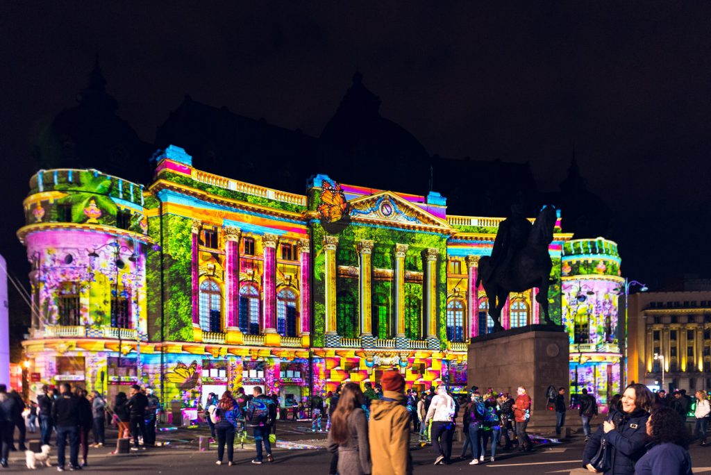 Bucharest,,Romania, ,23,April,,2017:,Spotlight,Festival,In,Center