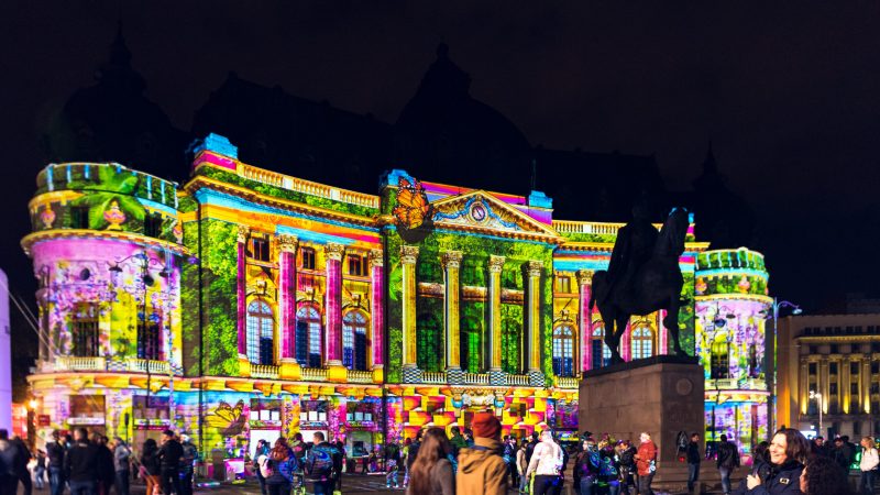 Bucharest,,Romania, ,23,April,,2017:,Spotlight,Festival,In,Center